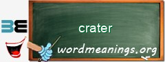 WordMeaning blackboard for crater